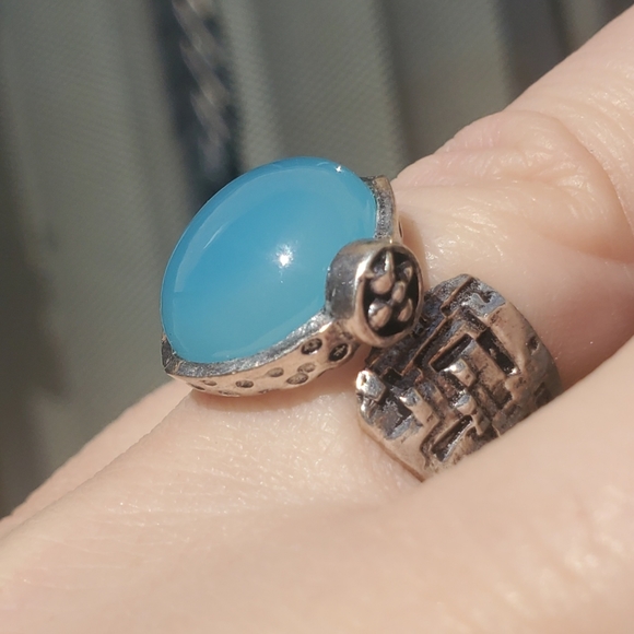New Chalcedony Adjustable 925 Silver Ring. - Picture 11 of 12